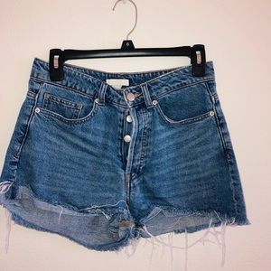 High waisted denim shorts